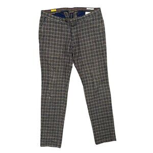 Bugatti Modern Fit Plaid Stretch Cotton Chino Pants Brown 38x34